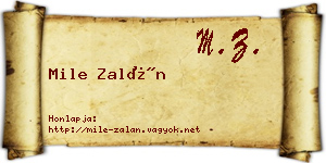 Mile Zalán névjegykártya