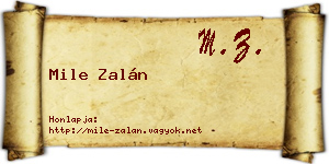 Mile Zalán névjegykártya